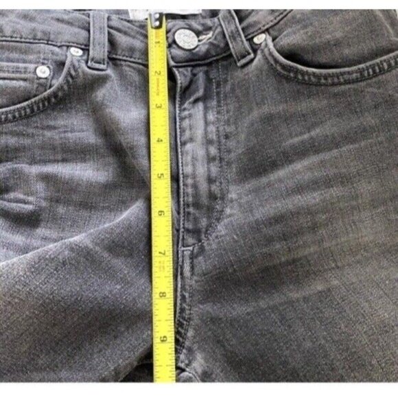 ACNE Jeans Needle Pavement BLACK Women's Jeans Tapered Stretch 26x28 Measured - Picture 10 of 11